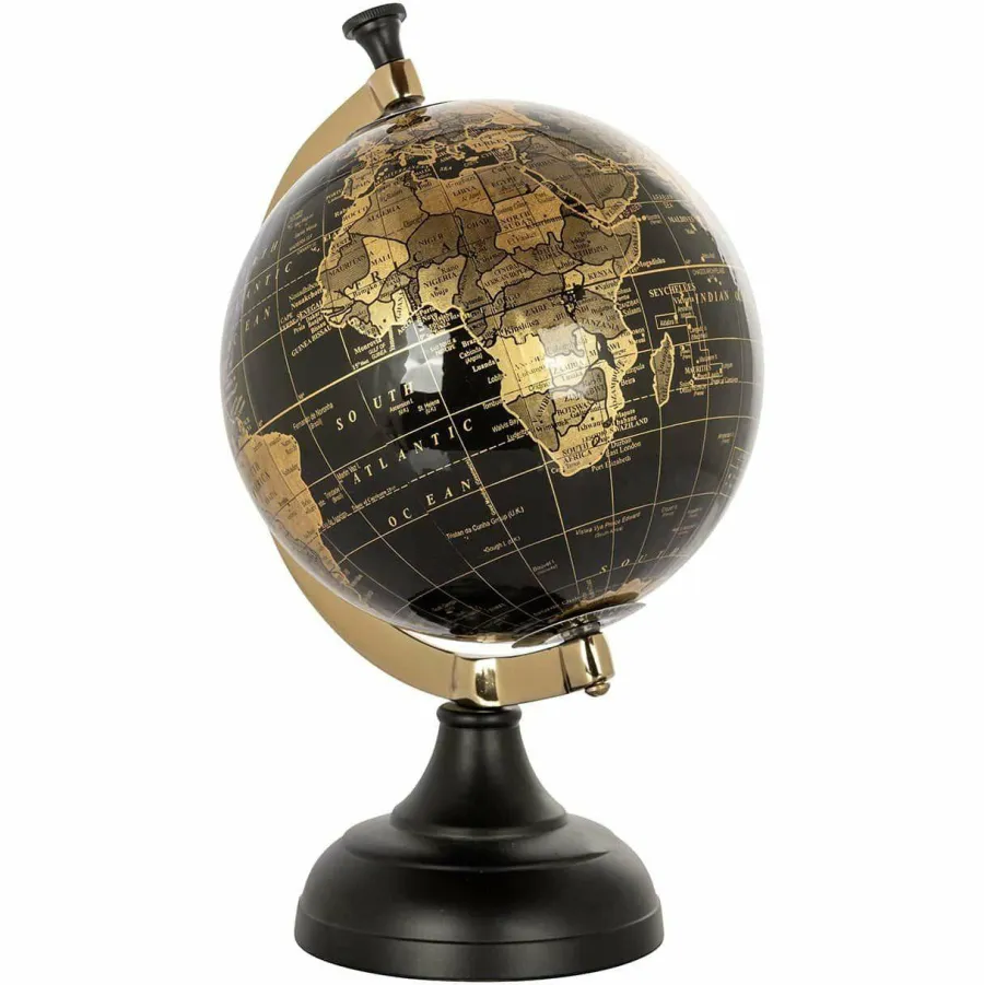Richmond Interiors Deco object wereldbol Jilly Zwart Hot