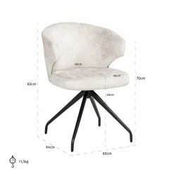 Richmond Interiors Draaistoel Milly Fusion cream 02