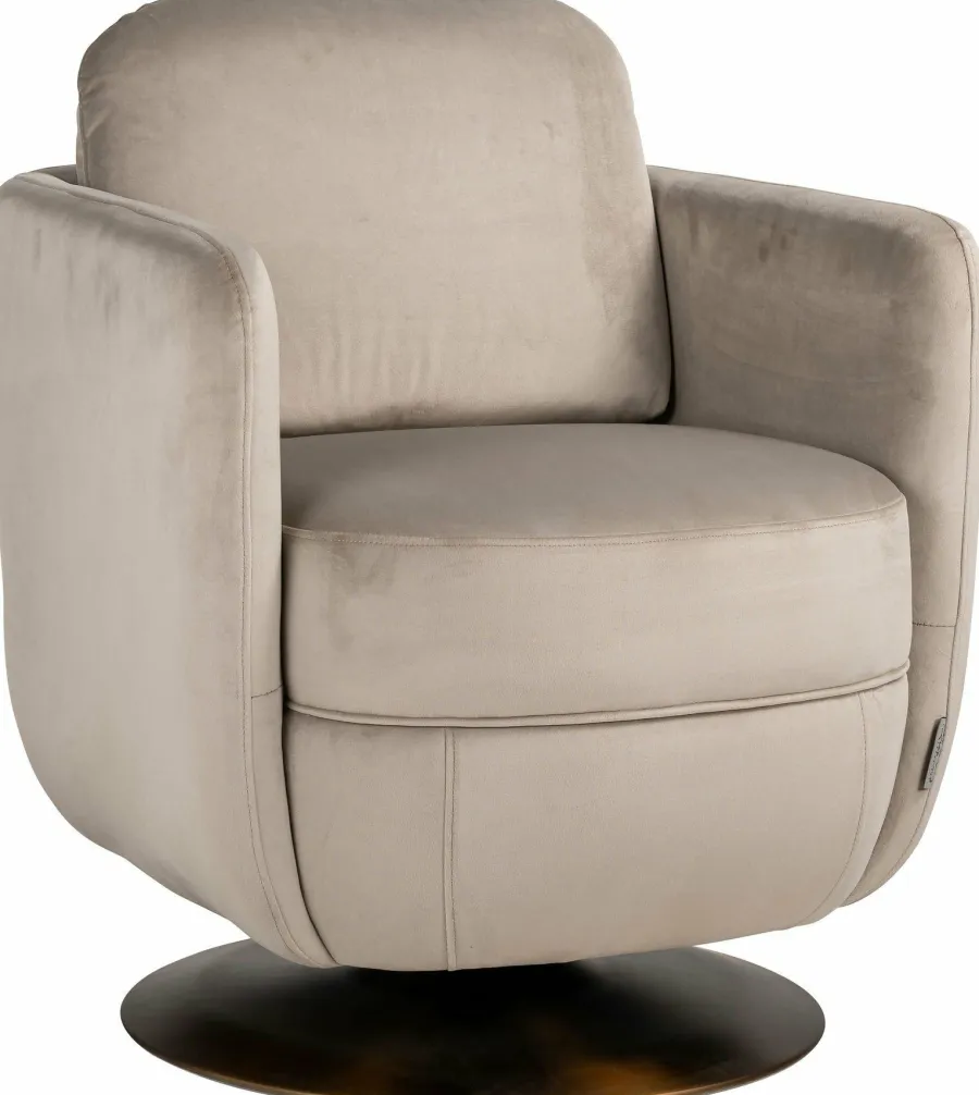 Richmond Interiors Draaifauteuil Turner khaki velvet New