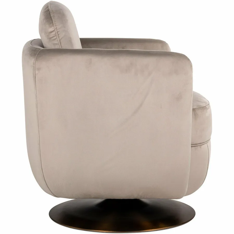 Richmond Interiors Draaifauteuil Turner khaki velvet New