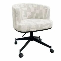 Richmond Interiors Draaistoel Rochenne met wielen Beige graffic Discount