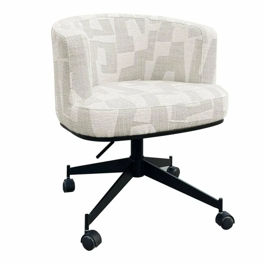 Richmond Interiors Draaistoel Rochenne met wielen Beige graffic Discount