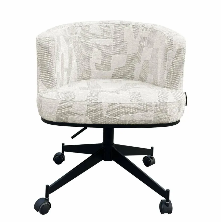Richmond Interiors Draaistoel Rochenne met wielen Beige graffic Discount