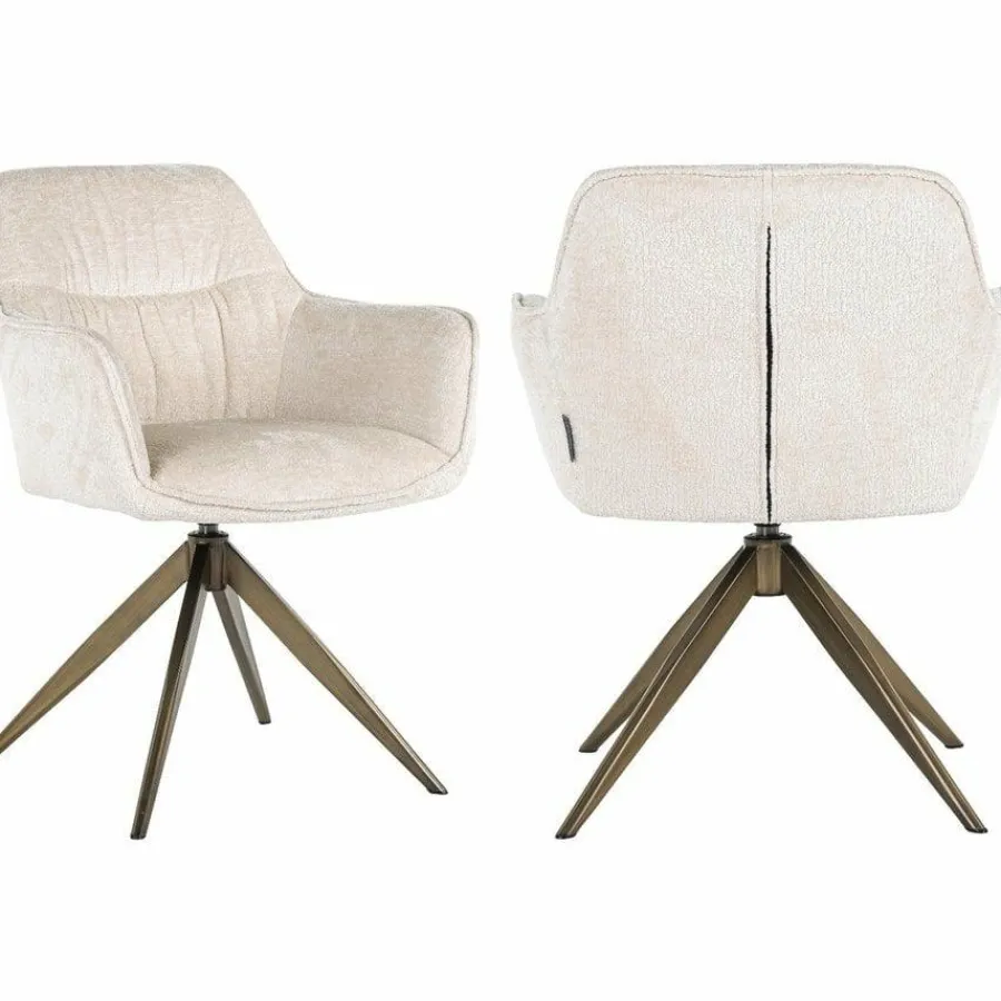 Richmond Interiors Draaistoel Aline white chenille New
