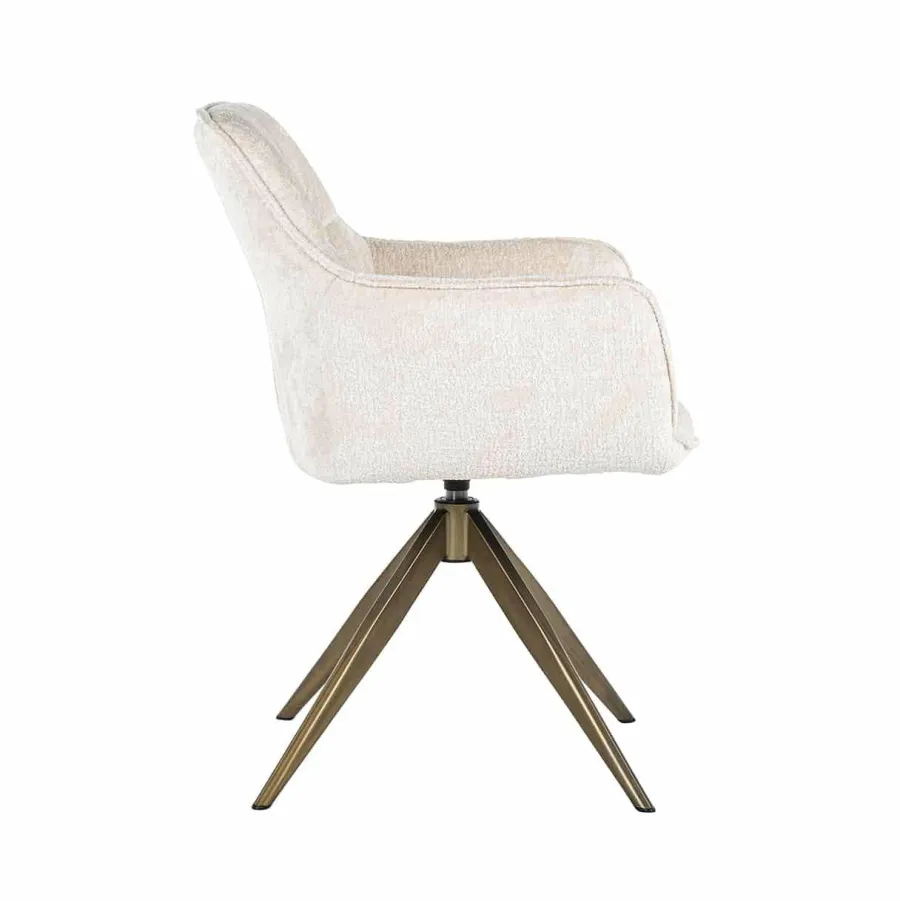 Richmond Interiors Draaistoel Aline white chenille New