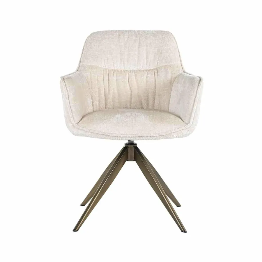 Richmond Interiors Draaistoel Aline white chenille New