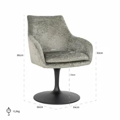 Richmond Interiors Draaistoel Marlon Fusion thyme 206 Best