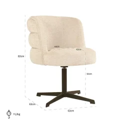 Richmond Interiors Draaistoel Chadwick cream fusion 02 Hot