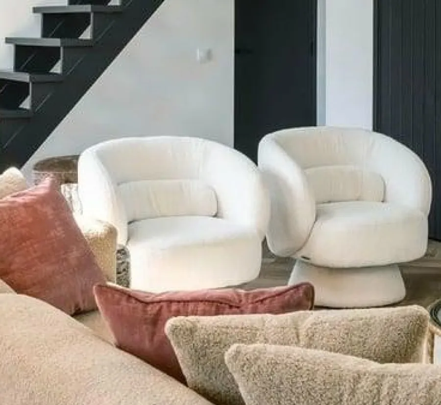 Richmond Interiors Draaifauteuil Senna white furry Sale