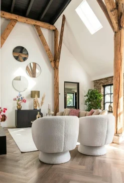 Richmond Interiors Draaifauteuil Senna white furry Sale