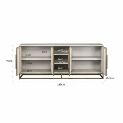 Richmond Interiors Dressoir Whitebone brass 4-deuren (Verona Grey) Sale