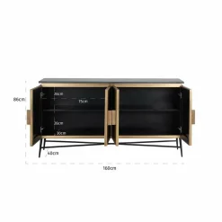 Richmond Interiors Dressoir Ironville 4-deuren (Gold) Online