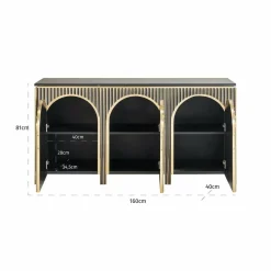 Richmond Interiors Dressoir Les Arcs 3-deurs Brushed Goud Sale