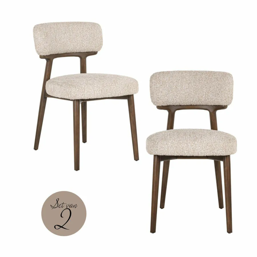 Richmond Interiors Eetkamerstoel Basker natural linear (Set of 2) Clearance