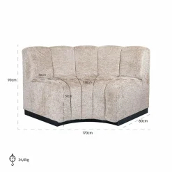 Richmond Interiors Eetkamerbank corner Hillpark lovely beige 170 cm Discount