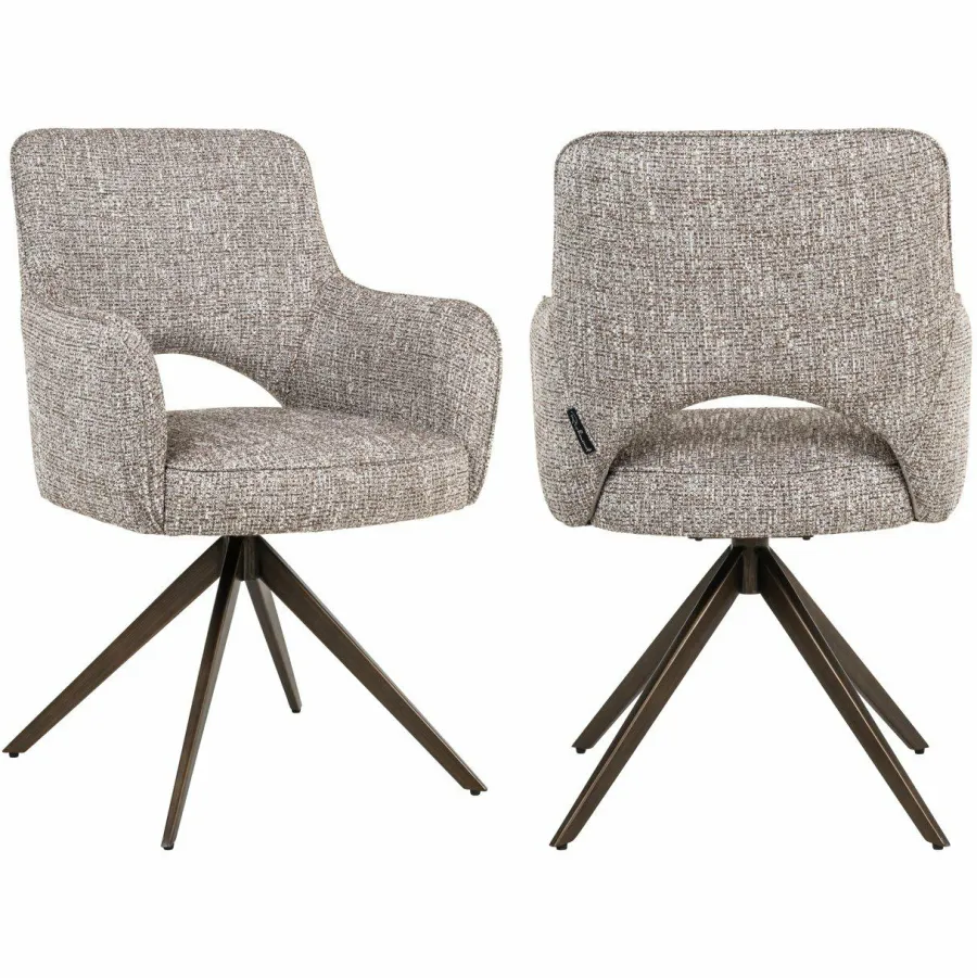 Richmond Interiors Eetkamerstoel Ginerva earth tweed swivel Online