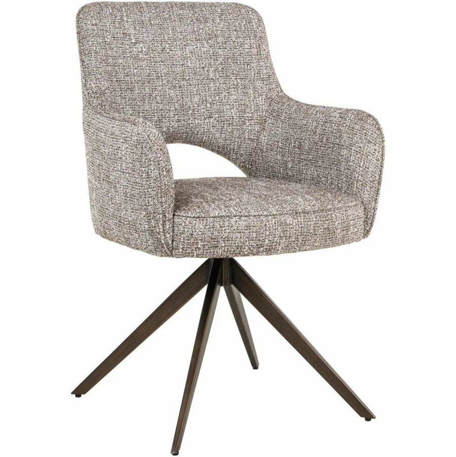 Richmond Interiors Eetkamerstoel Ginerva earth tweed swivel Online