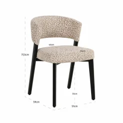 Richmond Interiors Eetkamerstoel Zeno beige leopard Clearance