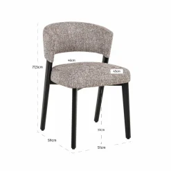 Richmond Interiors Eetkamerstoel Zeno earth tweed Online