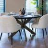 Richmond Interiors Eettafel Blackbone brass 140Ø (Black rustic) New