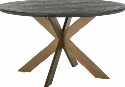 Richmond Interiors Eettafel Blackbone brass 140Ø (Black rustic) New