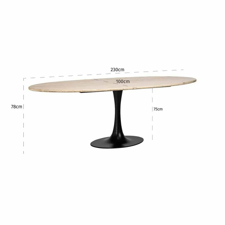 Richmond Interiors Eettafel Hampton ovaal 230 cm Hot