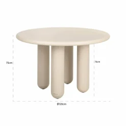 Richmond Interiors Eettafel Calma 120Ø Beige