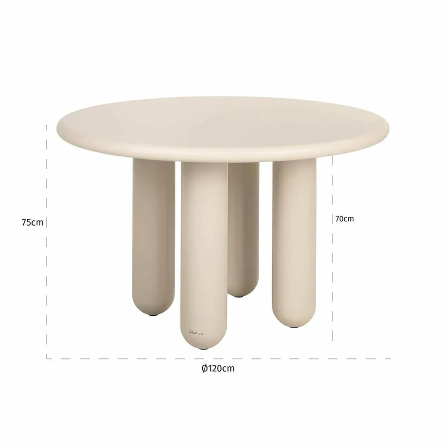 Richmond Interiors Eettafel Calma 120Ø Beige