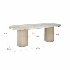 Richmond Interiors Eettafel Coronel Beige 240 cm Online