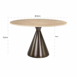 Richmond Interiors Eettafel Montgommery 130Ø Beige Sale