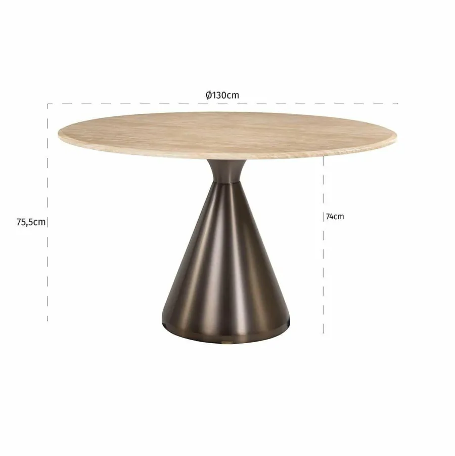 Richmond Interiors Eettafel Montgommery 130Ø Beige Sale