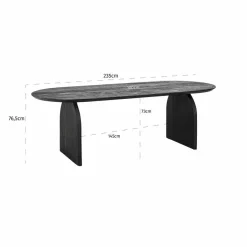 Richmond Interiors Eettafel Hudson 235 cm zwart Sale