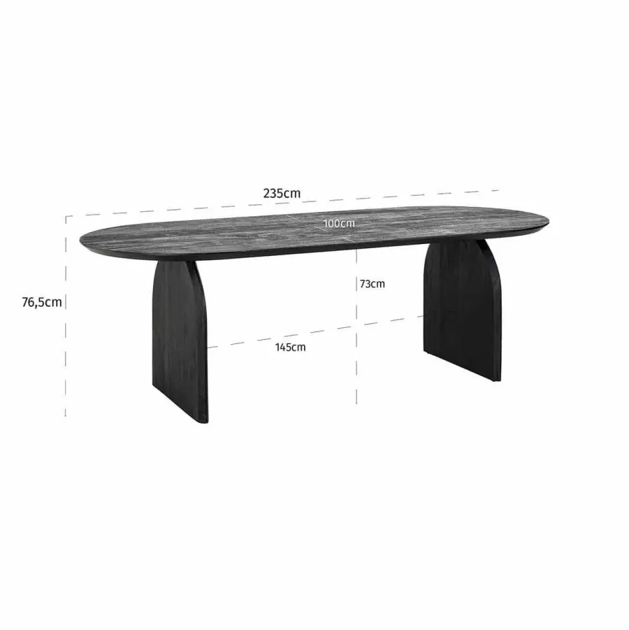 Richmond Interiors Eettafel Hudson 235 cm zwart Sale