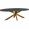 Richmond Interiors Eettafel Blackbone Brass ovaal 230 (Black rustic)