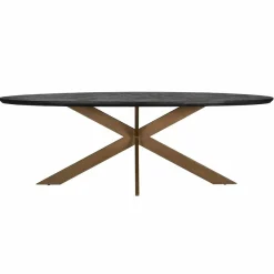 Richmond Interiors Eettafel Blackbone Brass ovaal 230 (Black rustic)