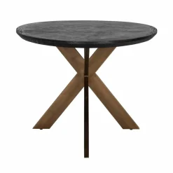 Richmond Interiors Eettafel Blackbone Brass ovaal 230 (Black rustic)
