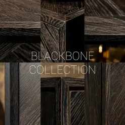 Richmond Interiors Eettafel Blackbone Brass ovaal 230 (Black rustic)