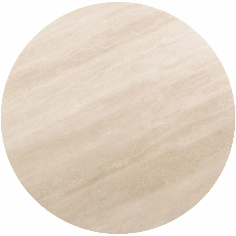 Richmond Interiors Eettafel Ritz Brown Ø120 | | Travertin & Eikenfineer | De Woon Winkel Discount