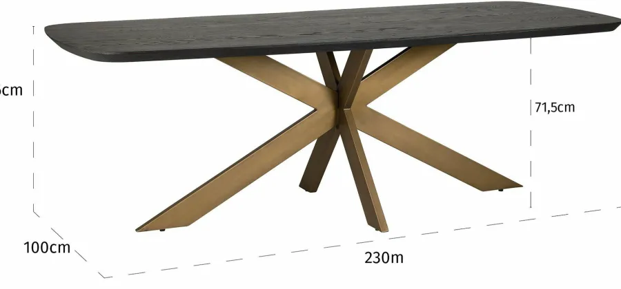 Richmond Interiors Eettafel Cambon 280 deens ovaal (Dark coffee) New