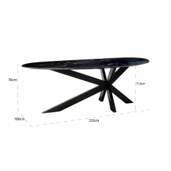 Richmond Interiors Eettafel Trocadero zwart marmer