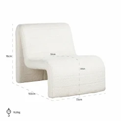 Richmond Interiors Fauteuil Kelly lovely white (Be Lovely 02 White) New