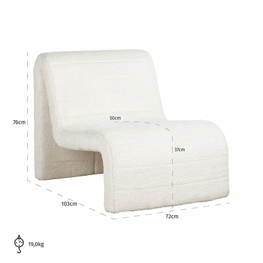 Richmond Interiors Fauteuil Kelly lovely white (Be Lovely 02 White) New