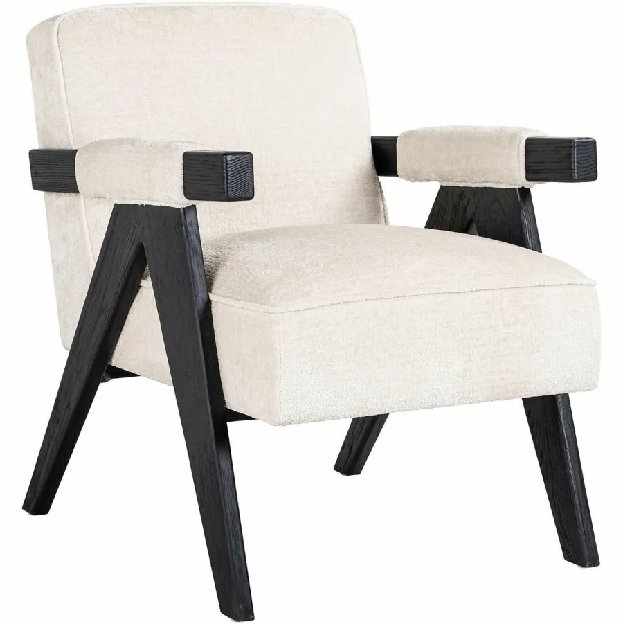 Richmond Interiors Fauteuil Cooper Wit Bergen 900 Wit chenille Outlet