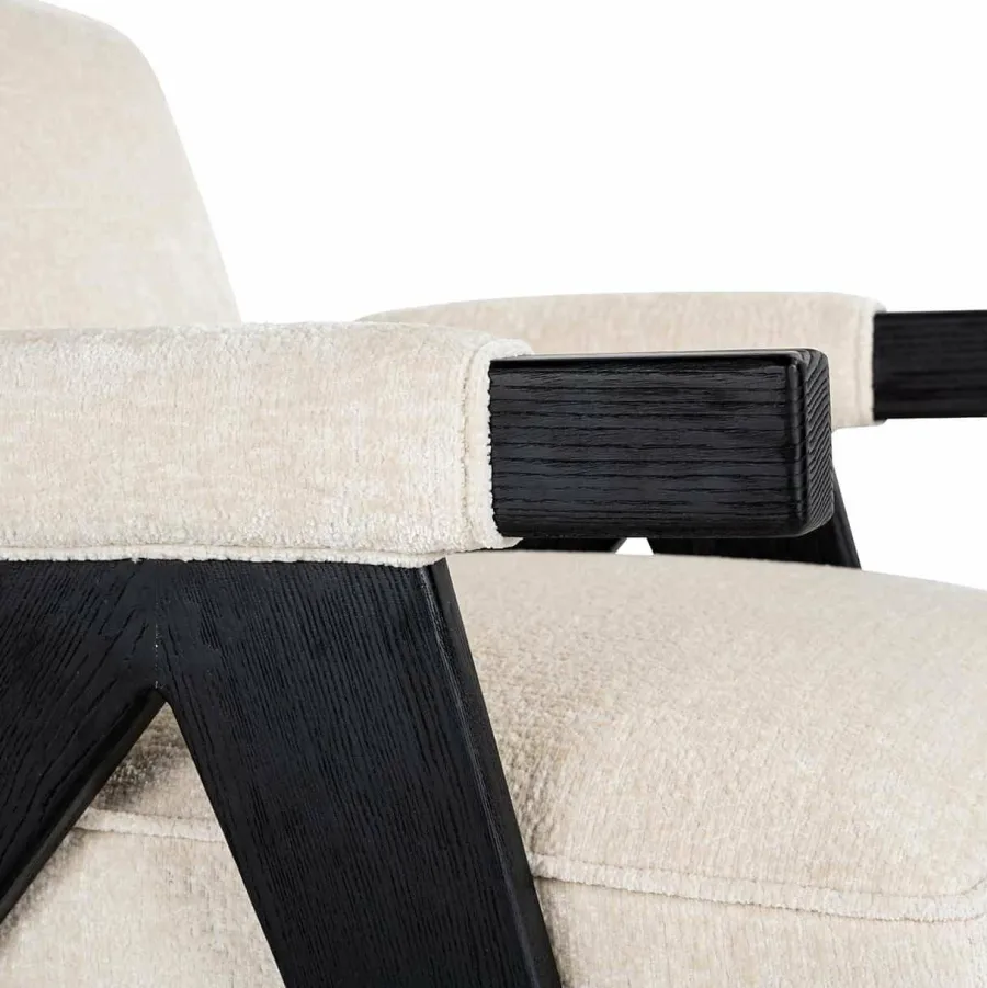 Richmond Interiors Fauteuil Cooper Wit Bergen 900 Wit chenille Outlet