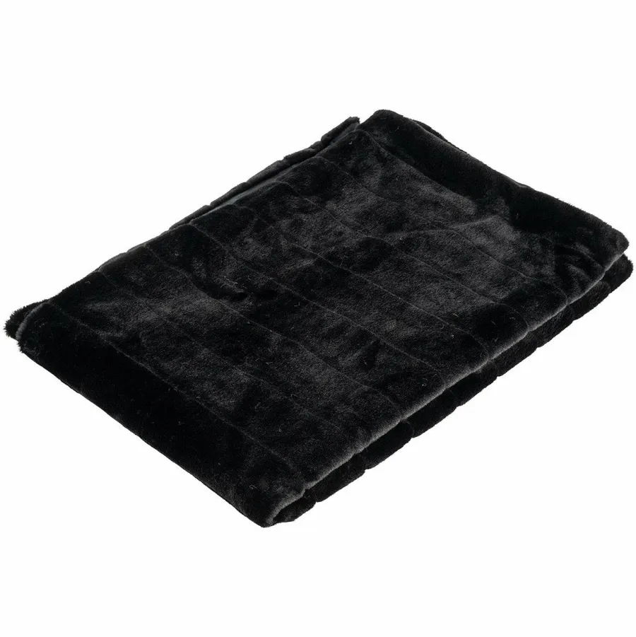 Richmond Interiors Furry blanket Katie zwart New