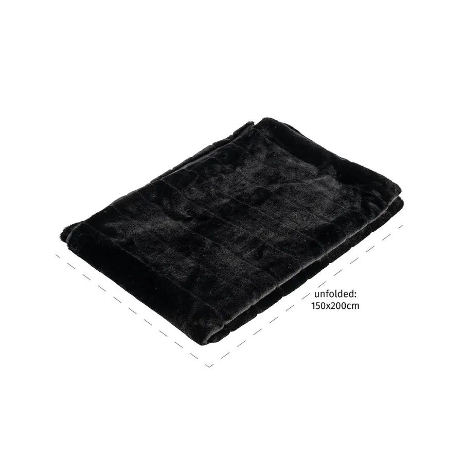 Richmond Interiors Furry blanket Katie zwart New
