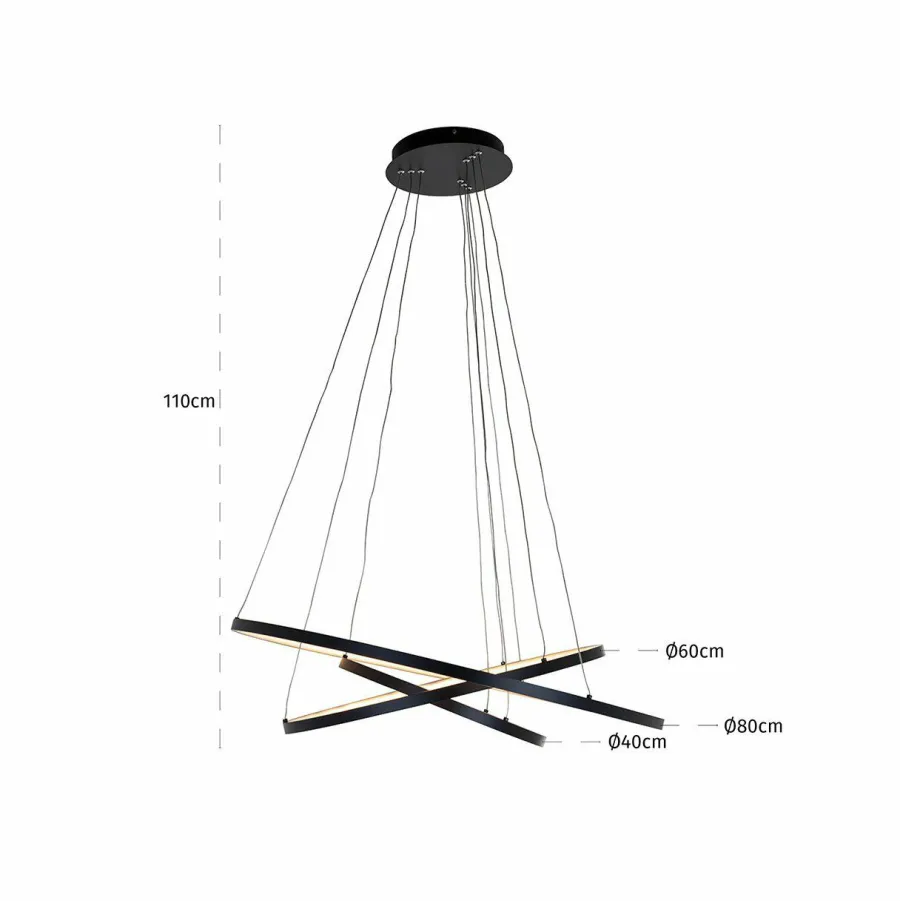 Richmond Interiors Hanglamp Amira black (Zwart) Clearance