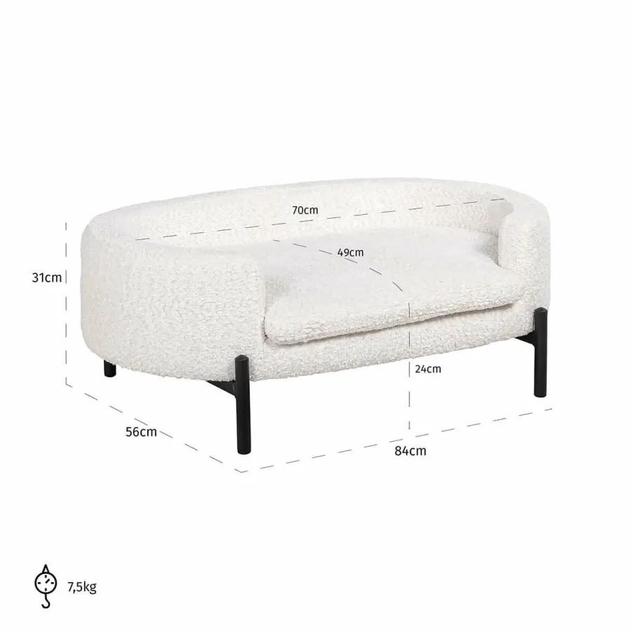 Richmond Interiors Huisdierenbed Dolly Wit sheep Sheep 02 Wit Hot
