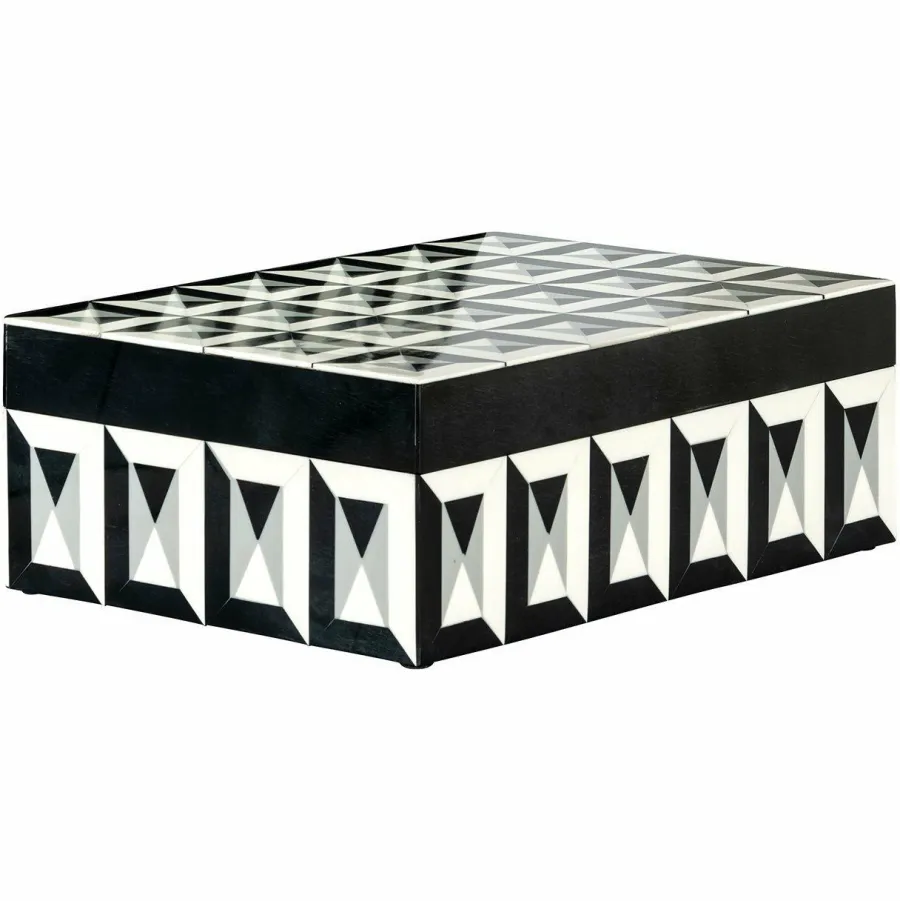 Richmond Interiors Juwelenbox Licia groot zwart / wit groot Sale