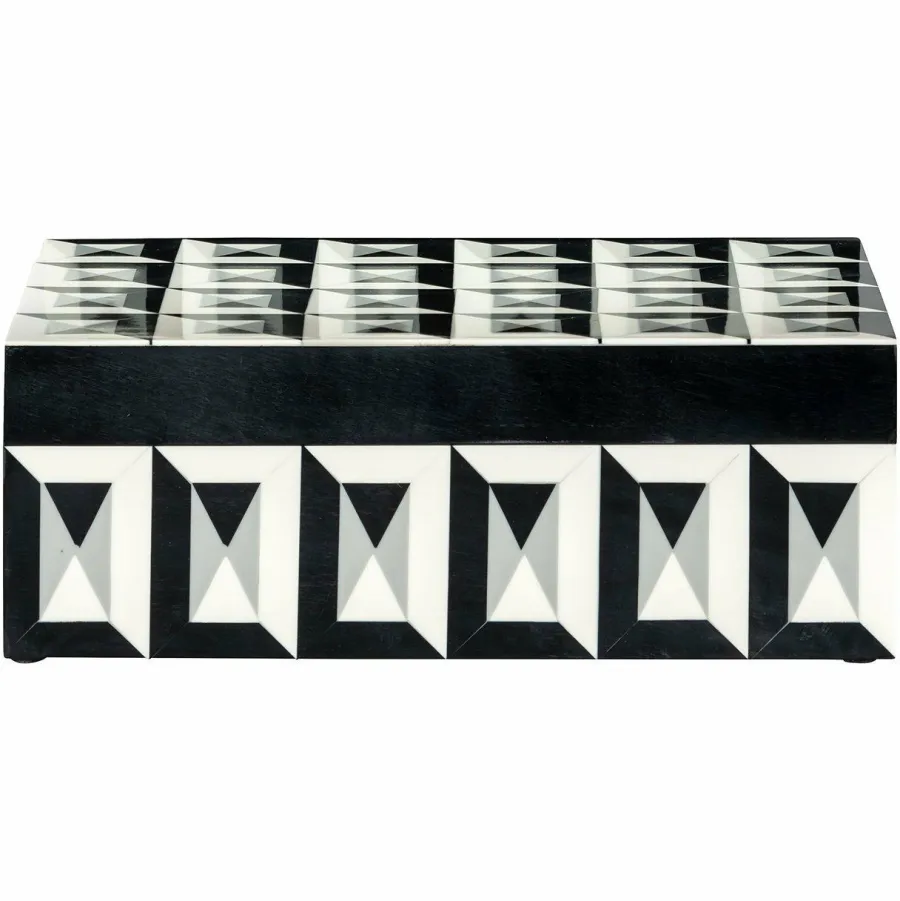 Richmond Interiors Juwelenbox Licia groot zwart / wit groot Sale